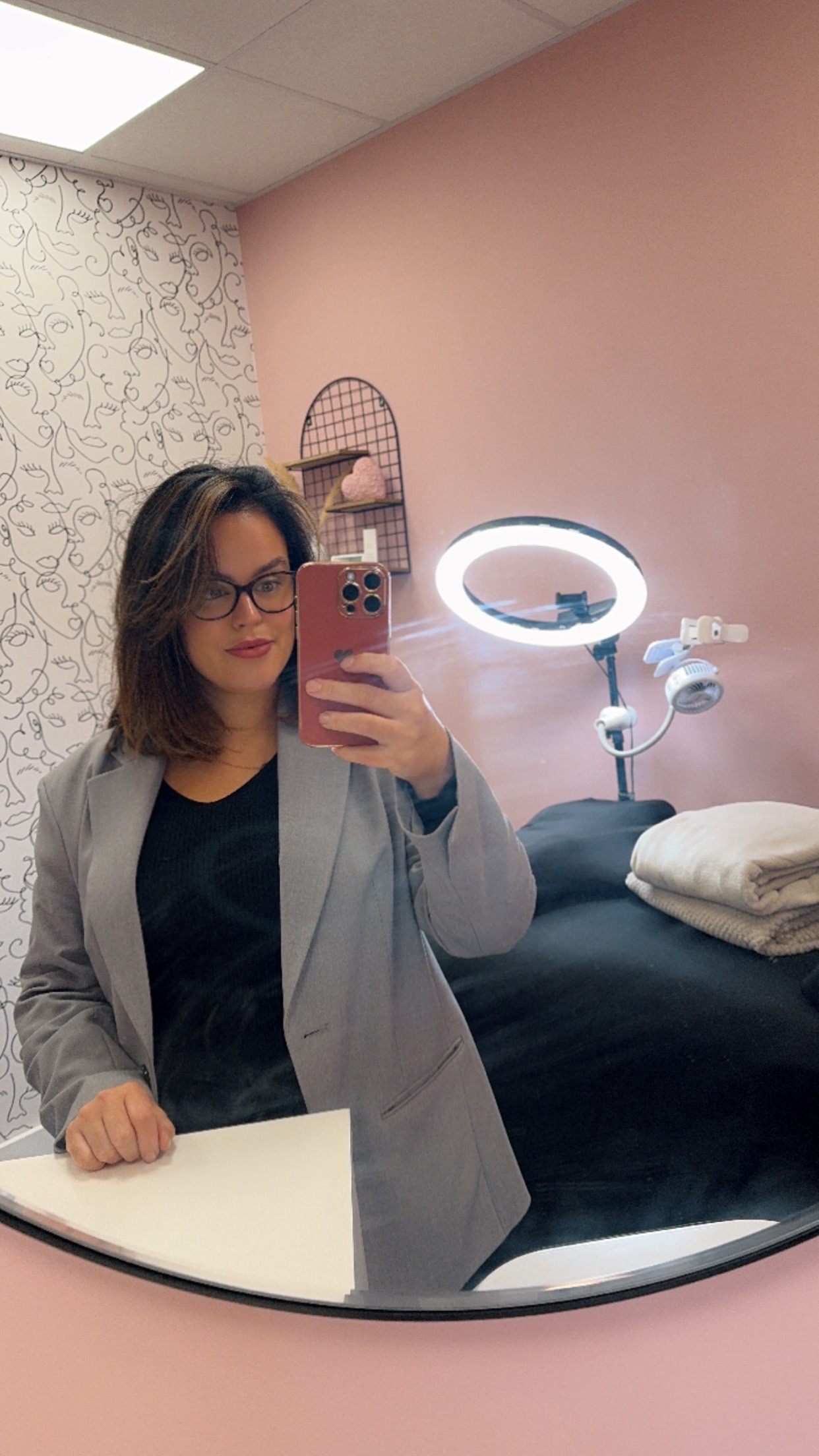 Natalie in her N L Beauty studio