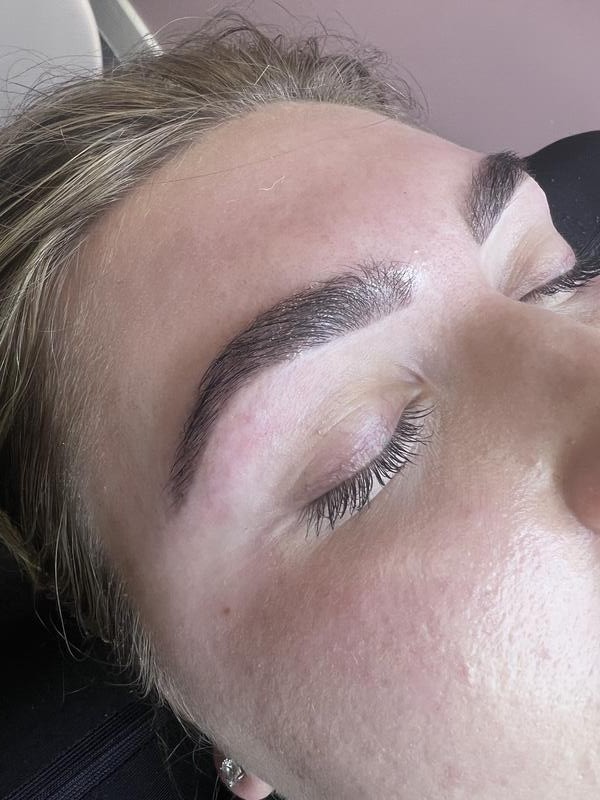 Shaped and tinted brows after a treatment